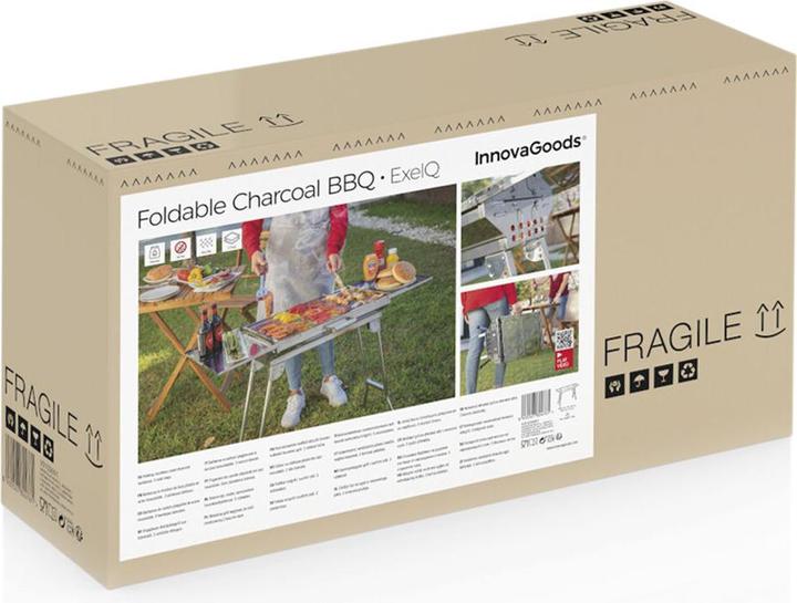 Produktbild InnovaGoods Tragbarer Holzkohlegrill - zusammenklappbar - Edelstahl