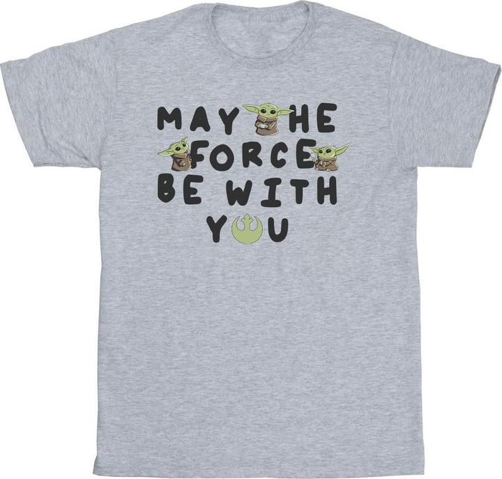 Actual product image Star Wars Mens The Mandalorian Grogu May The Force Be With You T-Shirt (S)
