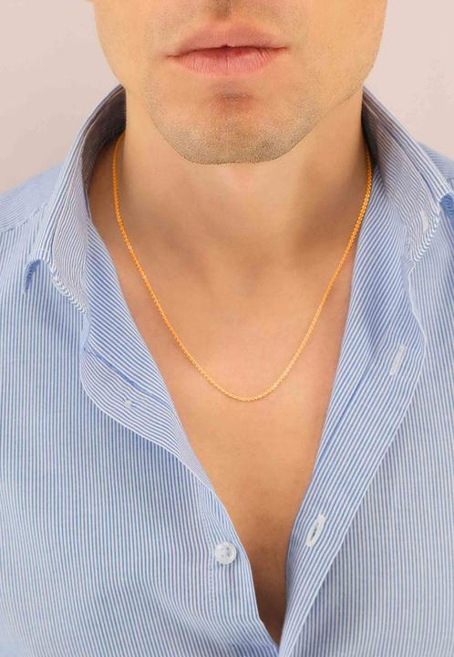 Actual product image Muau Necklace round anchor rose gold 750, 1.7mm, 40cm (750/18K pink gold, 40 cm)