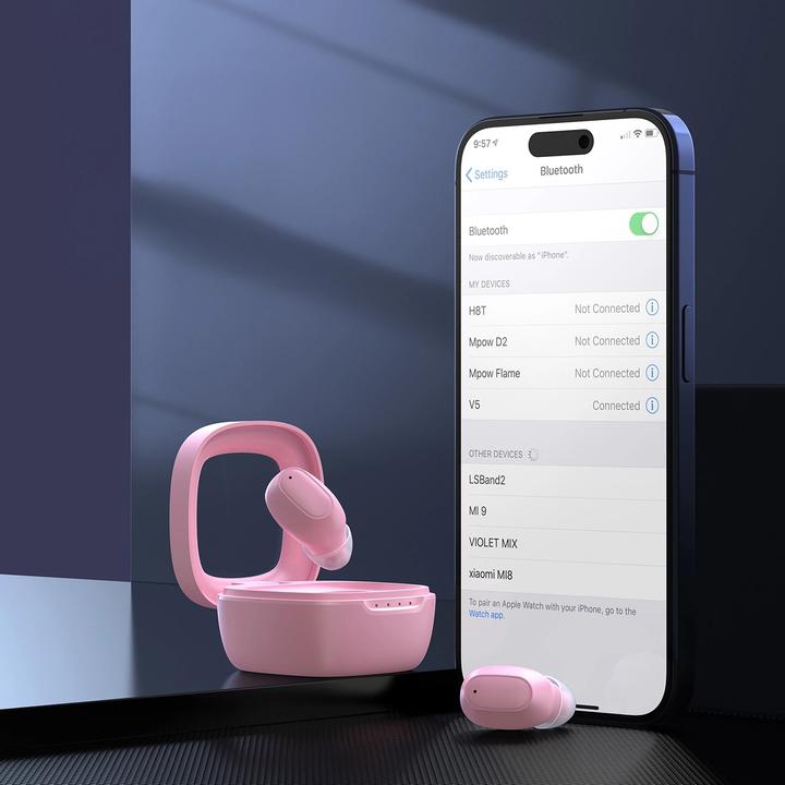 Immagine prodotto Choetech Cuffie MEMS wireless TWS Bluetooth 5.3 - rosa (17 h, Senza fili)