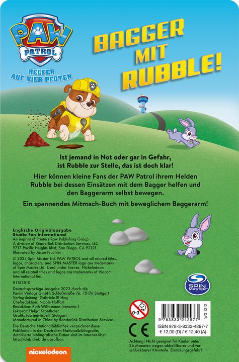 Immagine prodotto Panini PAW Patrol: Bagger mit Rubble! (Tedesco, Panini, 2023)