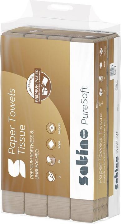 Actual product image Wepa Satino towel paper PureSoft 277570 V-fold 2lg 3,200 sheets/pack. (160 x)