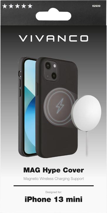 Actual product image Vivanco Mag Hype Cell Phone Protective Case 13.7 cm (5.4" ) Cover Black (Apple iPhone 13 mini)