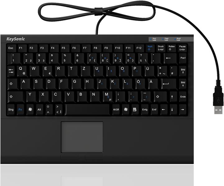 Immagine prodotto KeySonic TAS ACK-540U+ con cavo (DE) MINI Touchpad SoftSkin bw (DE, Cablato)