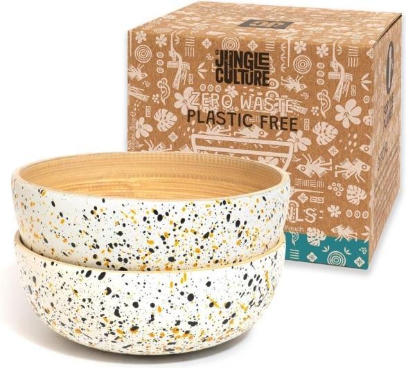 Produktbild Jungle Culture 2er Set Bambus Snack & Dip Schalen | Holzschalen (15 cm Durchmesser) (15 cm, 2 x)