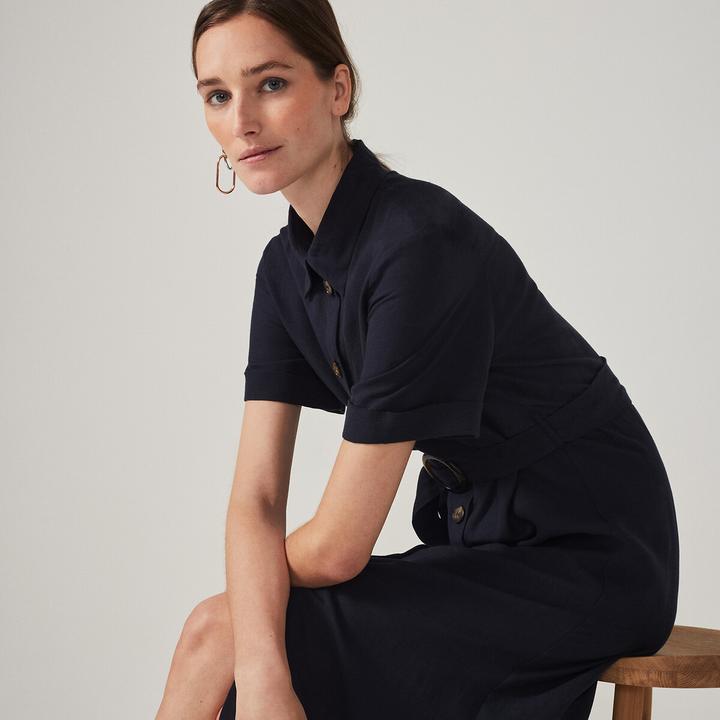 Produktbild La Redoute Collections Blusenkleid Signature OPHELIE aus Lyocell und Leinen (38)