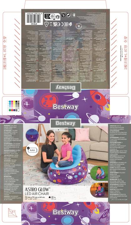 Actual product image Bestway Astro Glow LED Kids Inflatable Air Chair