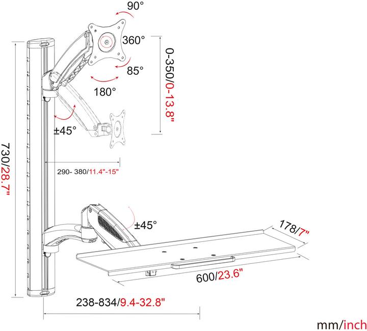 Actual product image Digitus Flexible workstation,wall dm. (Wall, 27")