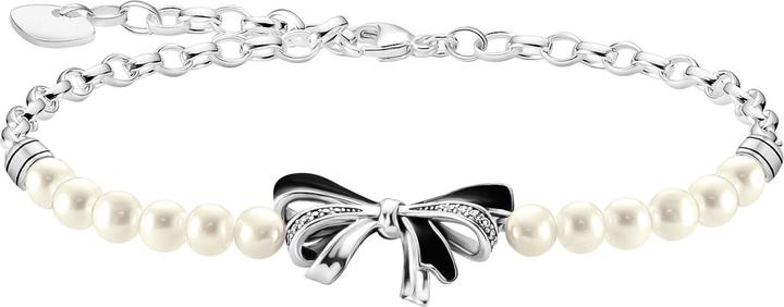 Actual product image Thomas Sabo Bow bracelet with pearls Lovely Romance (19 cm, 925 silver, Enamel)