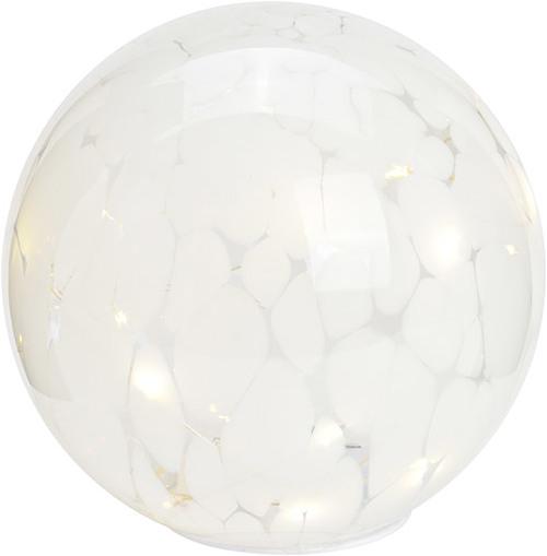 G. Wurm Lichtkugel mit 15er LED, mit 8/16 Timer aus Glas weiss Ø18cm