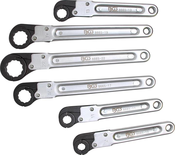 Actual product image BGS Line Ratchet Wrench Set | 6 pcs. (22 mm)