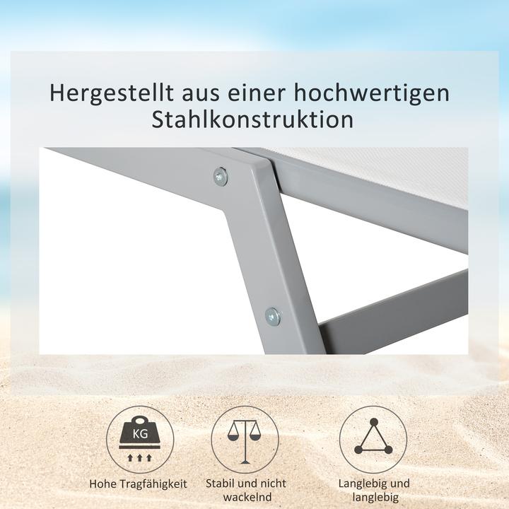 Immagine prodotto Outsunny Lettino da giardino con schienale regolabile (170 cm)