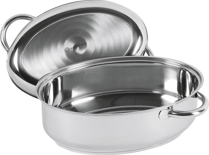 Produktbild Schulte-Ufer Multibräter oval 9 Liter Ø38cm Edelstahl (38 cm, Bräter + Schmortopf, Edelstahl)