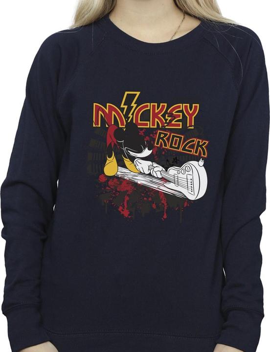 Actual product image Disney Womens/Ladies Mickey Mouse Smash Guitar Rock Sweatshirt (XL)