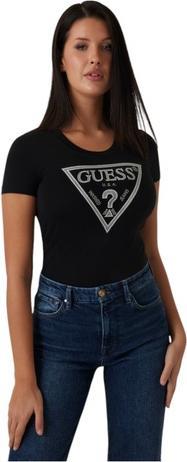 Produktbild Guess Damen T-Shirt Shiny Triangle Schwarz (L)