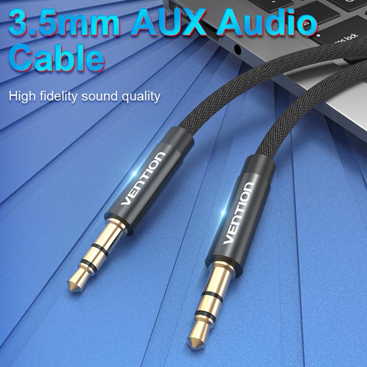 Actual product image Vention BAGBD 3.5mm 0.5m Black Metal Audio Cable (0.50 m, 3.5mm jack (AUX))