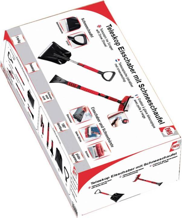 Actual product image IWH Eiskratzer / Schneebesen ausziehbar, mit Schneeschaufel Schwarz, Rot