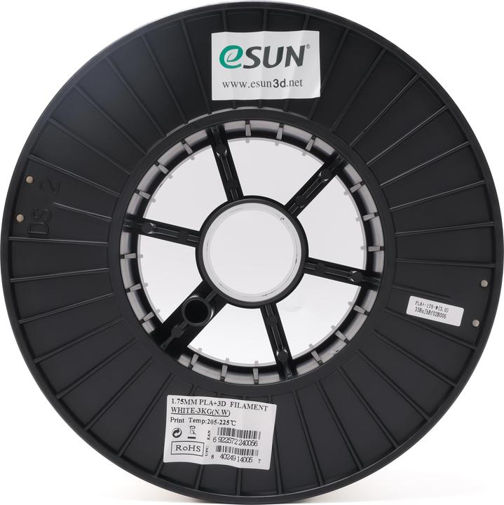 Image du produit eSUN Filament PLA+ 1.75mm Blanc 3Kg (PLA+ LECTURE, 1.75 mm, 3000 g, Blanc)