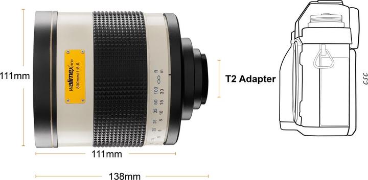 Produktbild Walimex 800/8,0 DSLR Spiegel Canon M (Canon EF-M, APS-C / DX)