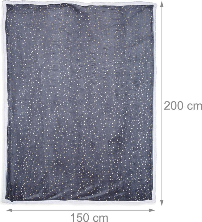 Immagine prodotto Relaxdays Coperta da Divano, Motivi Dorati (150 x 200 cm)