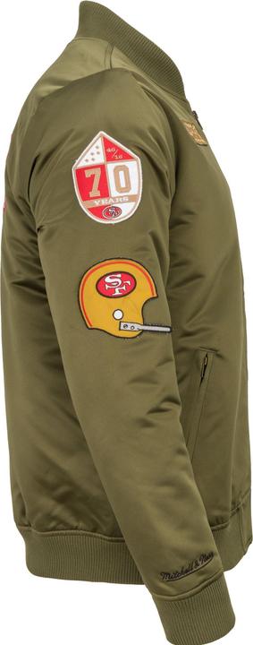 Actual product image Mitchell & Ness M&N Satin Bomber Jacket - PATCHES San Francisco 49ers - M (M)