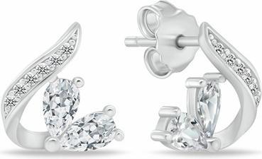 Produktbild Brilio Silver - Silver earrings Triangles with zircon EA1068W