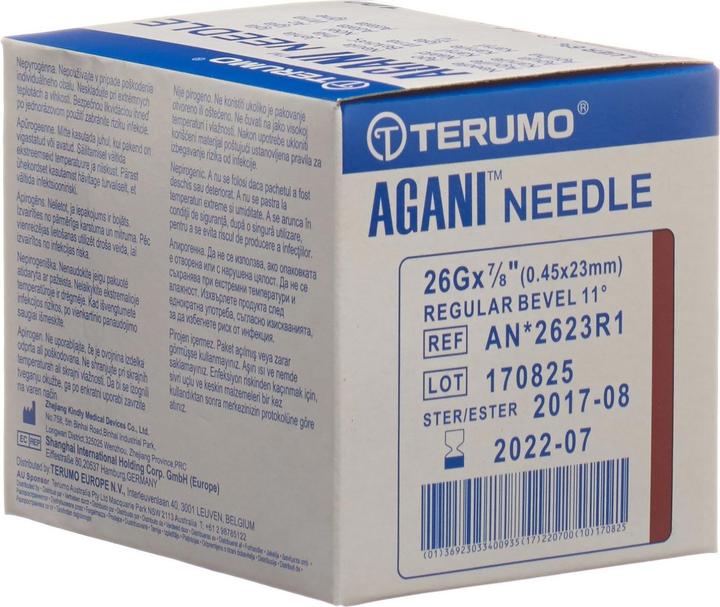 Produktbild Terumo Agani Einmalkanüle 26G 0.45x23mm braun (100 Stk)
