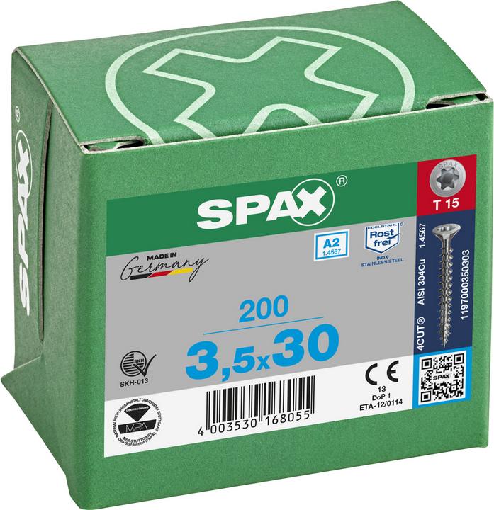 Actual product image Spax Chipboard screws A2 (200 Screws per piece)