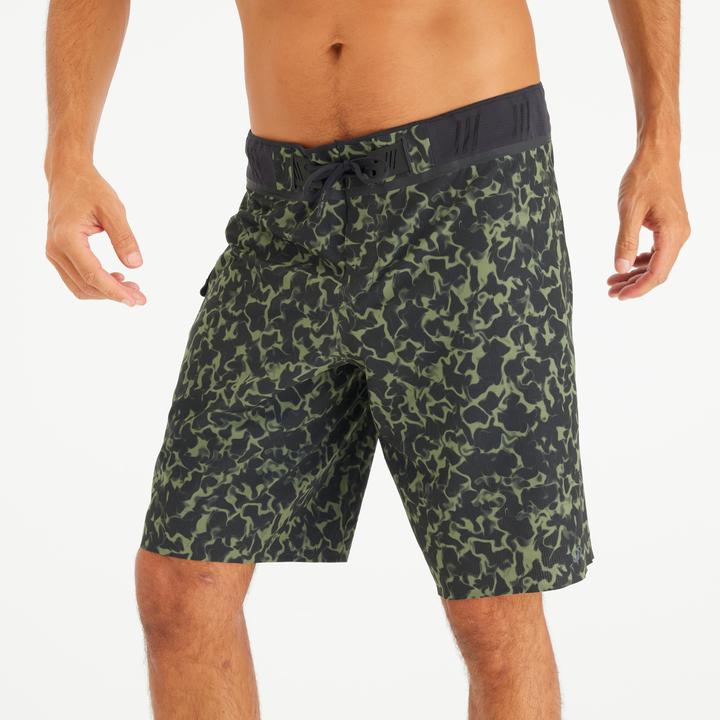 Produktbild Olaian Boardshorts Surfen Herren lang 900 20" Morpho Army grün (42)