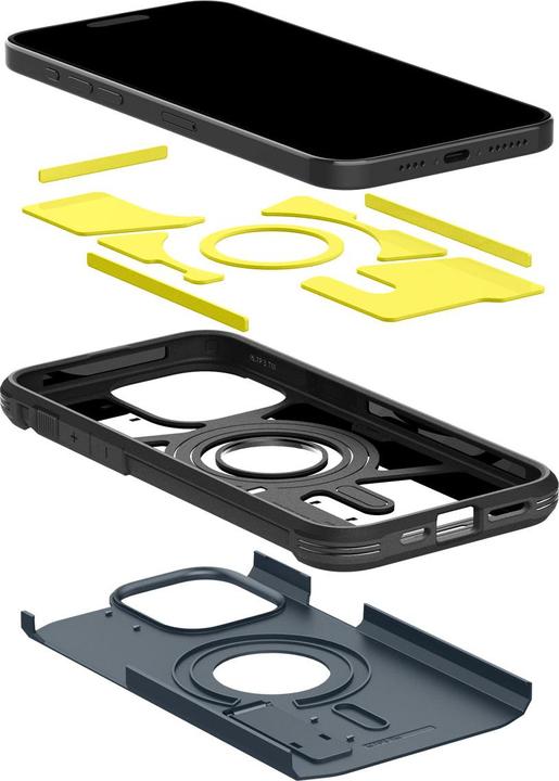 Actual product image Spigen Tough Armor MagSafe, metal slate - iPhone 15 Pro (Apple iPhone 15 Pro)
