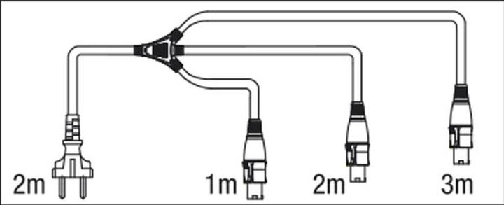 Actual product image DAP-Audio to Neutrik Powercon splitter 3 way (3 m)