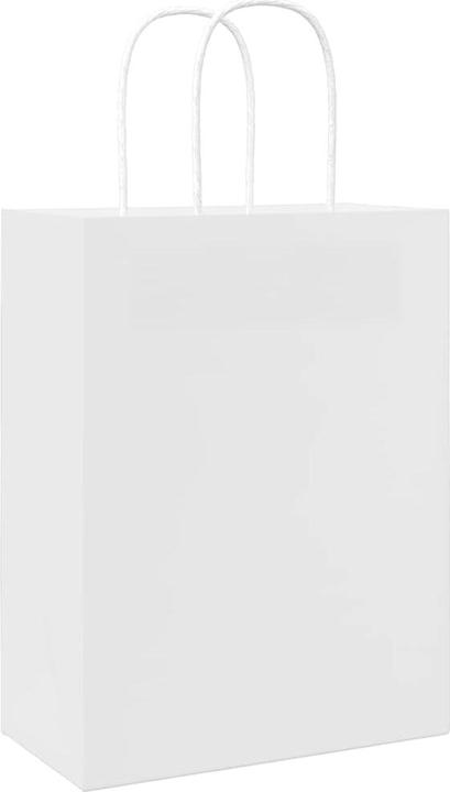 Actual product image VidaXL Kraft paper bags 250 pcs. with handle white 22x11x28 cm paper bag (Gift bag, 250 x)