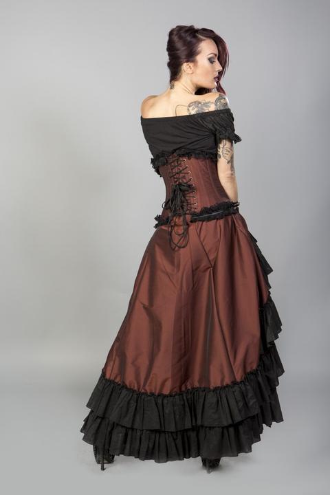 Image du produit Burleska robe femme Carnation victorienne, taffetas, marron (XL)