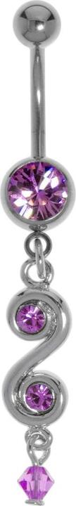 Actual product image Bijouteria Bellypiercing (Plexiglass, Surgical steel 316L, Crystal, Brass rhodium plated)