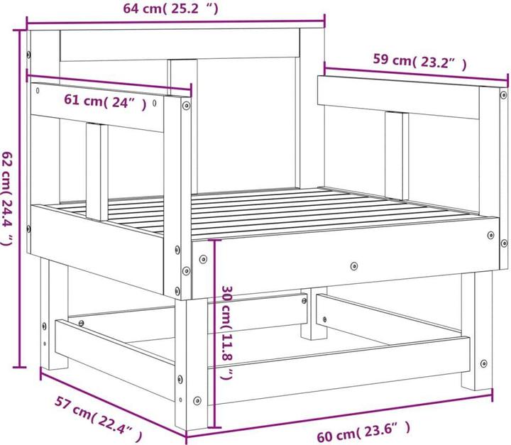 Productafbeelding VidaXL Gartenstühle 2 Stk. Massivholz Douglasie,Material