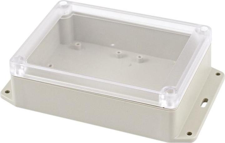 Hammond Flanschgehäuse mit durchsichtigem Deckel RP 105x145x40mm Hellgrau ABS/Polycarbonat IP65 (Gehäuse)