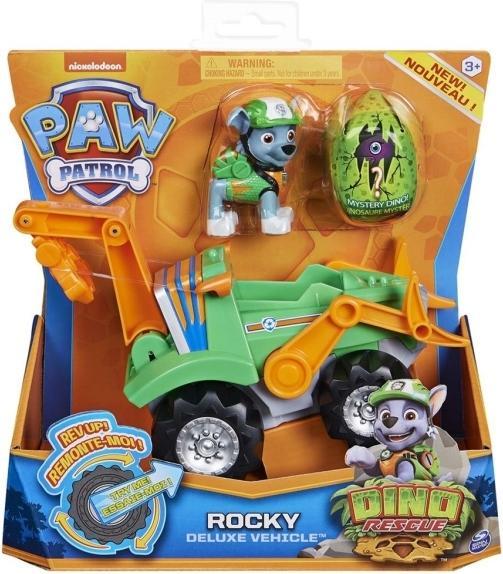 Produktbild Spin Master PAW Patrol Dino Rescue Luxus-Aufziehfahrzeug von Rocky mit Überraschungs-Dinosaurierfigur