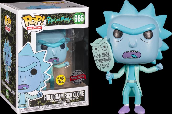 Actual product image Funko POP! Rick & Morty Hologram Rick Clone (We See Through You) Phosphorescente