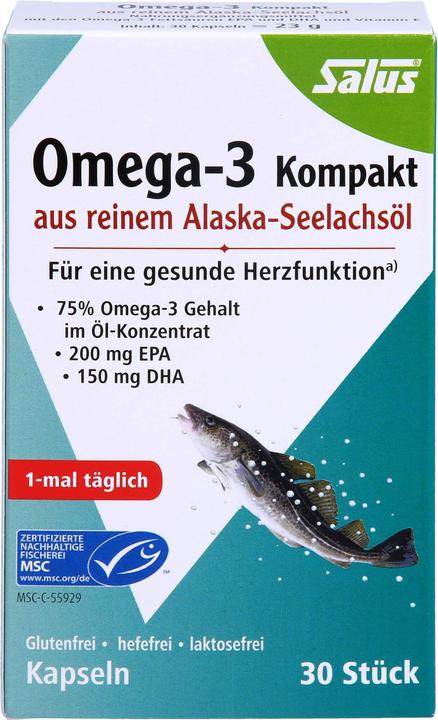 Actual product image Salus Omega-3 Compact Pollock Oil Caps (30 Piece, Capsules, 48 g)