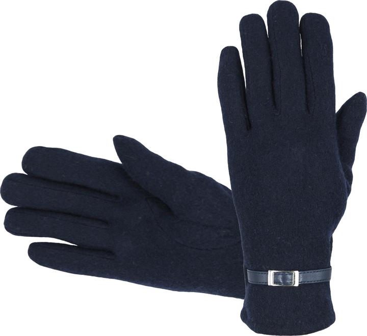 Immagine prodotto Hofler Qualitativ hochwertige Damen Wollhandschuhe mit einem weichen Innenfutter, navy blau (S)