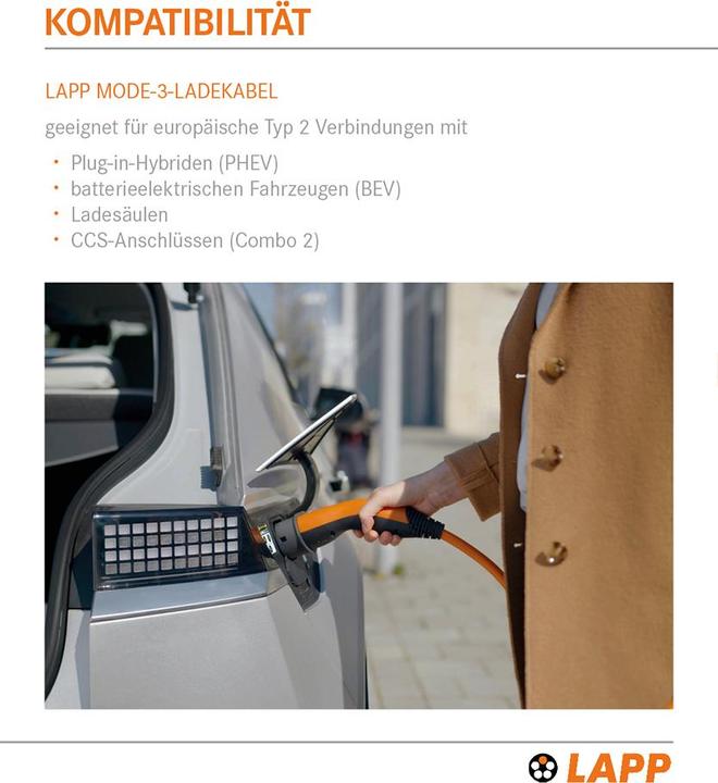 Immagine prodotto Lapp Mobility Cavo di ricarica (Tipo 2, 22 kW, 32 A, 3 m)