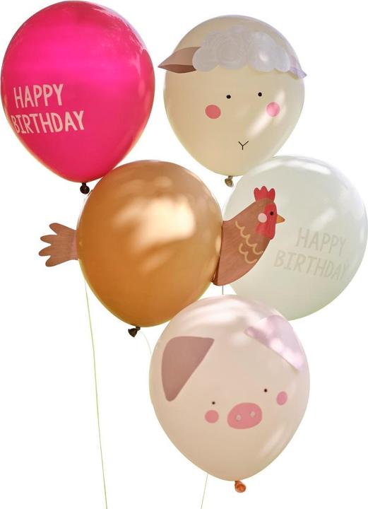 Image du produit Ginger Ray Ballons d'anniversaire "Animaux de la ferme (5 x)