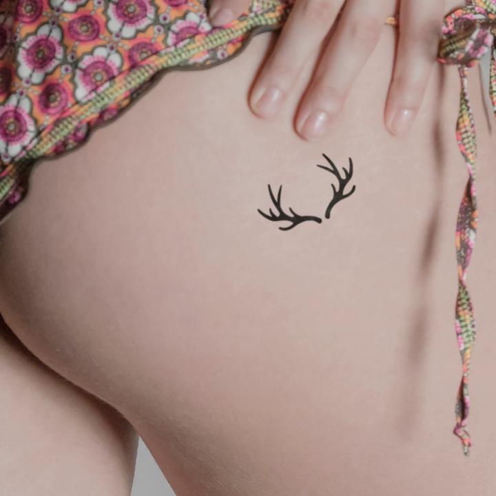 Actual product image minink Temporary tattoo - Antlers