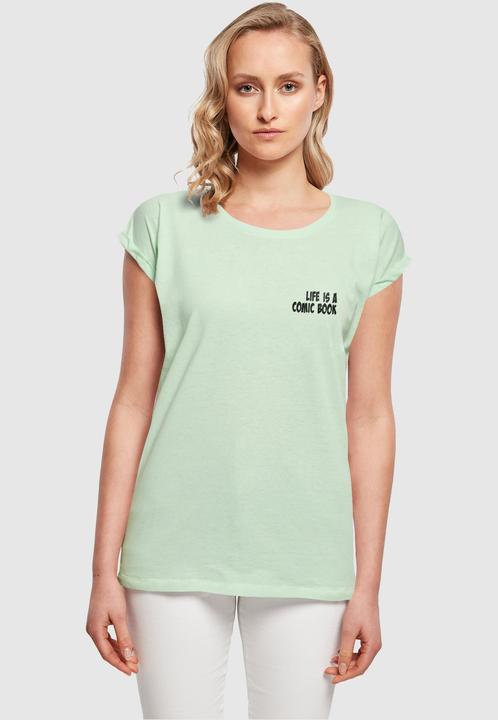 Produktbild Merchcode Ladies Book Comic Extended Shoulder Tee - 112993 (S)