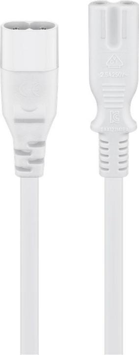 Produktbild Goobay Verlängerungskabel C7/C8, 2 m, Weiss, Weiss (2 m)