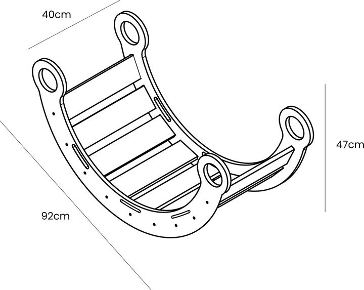 Image du produit Activity Board Medium Dream Rocker Weisses Holz & Leiter mit rosa Kissen