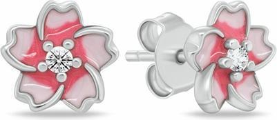 Immagine prodotto Brilio Argento - Orecchini a cerchio in argento Fiore con zircone EA1116WPU