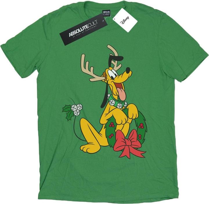 Actual product image Disney Mens Pluto Christmas Reindeer T-Shirt (L)