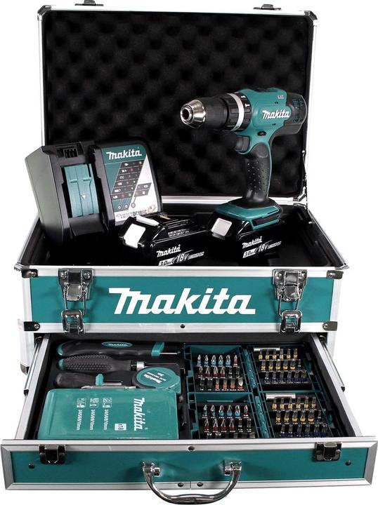 Actual product image Makita DHP453RFX2 Set (Rechargeable battery operated)