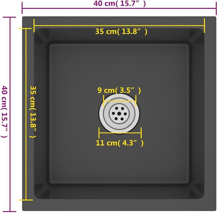 Image du produit VidaXL Kolumbus (Evier encastré, 40 cm, 40 cm)